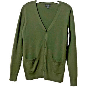 Lord & Taylor Women's Extra Fine Merino Wool Cardigan Old Money Capsule Size Med